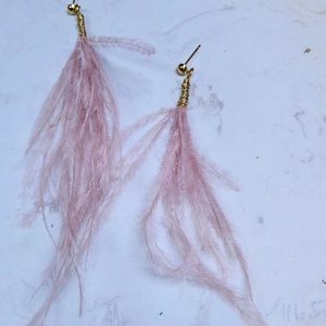 Super lightweight earrings handmade ostrich feather
